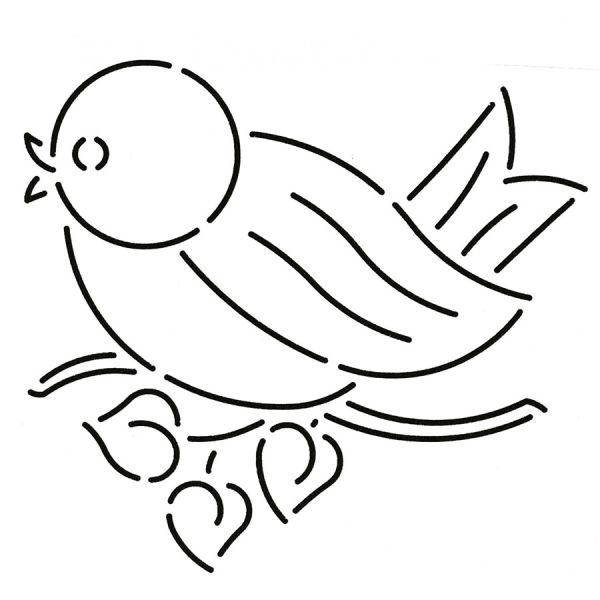 Quiltsjabloon Blue Bird 6 " inch