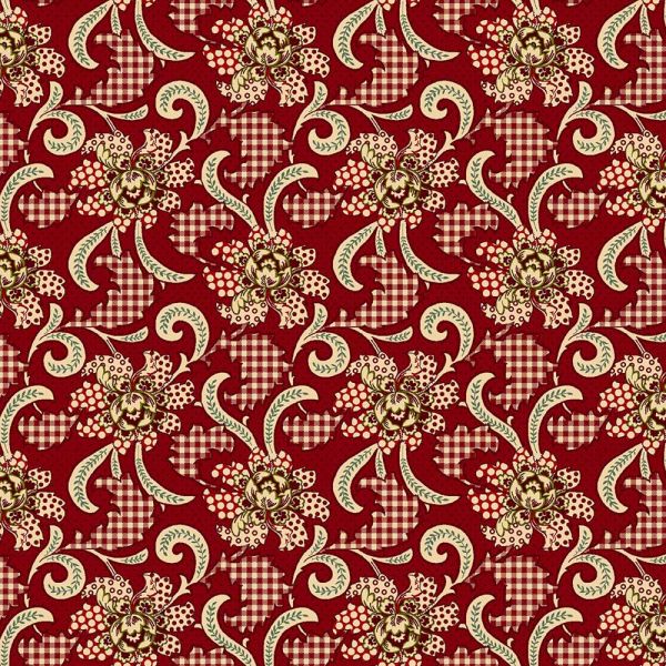 Kim Diehl Garnet Patterned Floral
