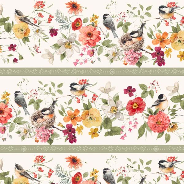 Multi Repeating Bird Border per 50 x 110 cm