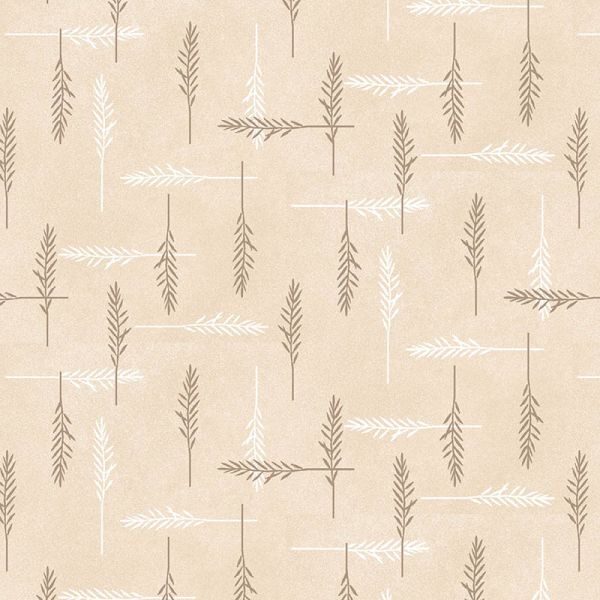 Flannel Cream Beige Feathers