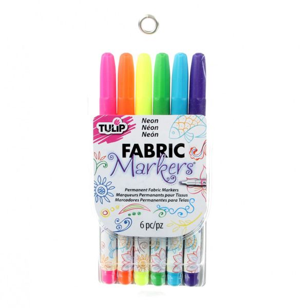 Fine Tip Neon Assortiment FabricMarker - 6 stuks
