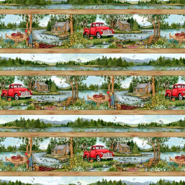 Down by the Lake -  Randstof  per 50 x 110 cm