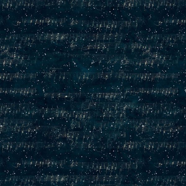 Winter Hollow  Navy Blue Music Notes