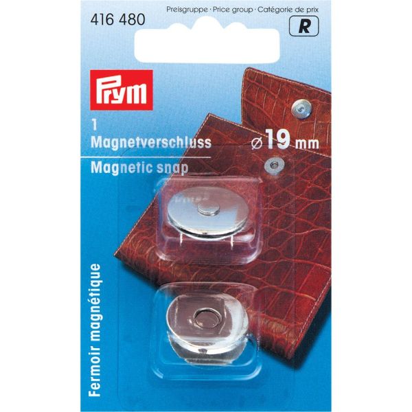 Magneetsluiting tas  -zilverkleurig - 19mm