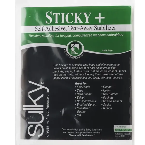 Sticky Plus - Sticky  +  - Plakbare  versteviging voor machinaal borduren