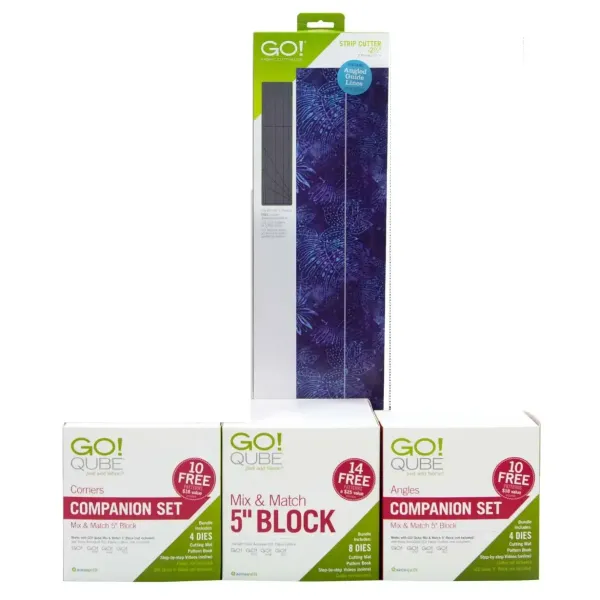 GO! Qube Mix & Match 5" Block complete  plus 2.5 stripcutter