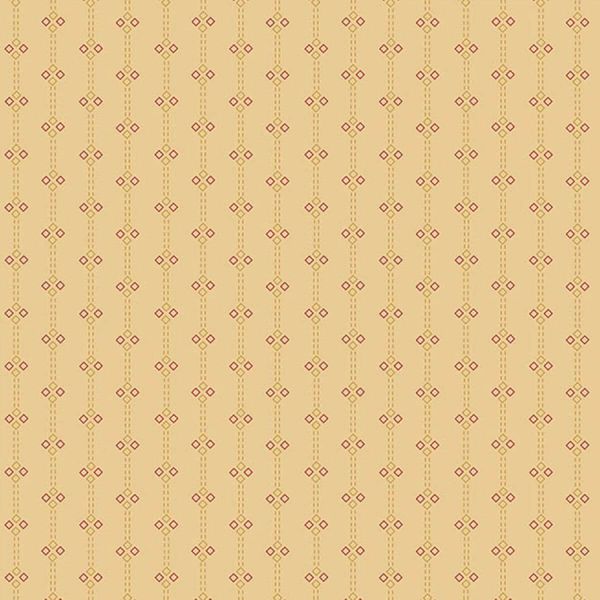 Kim Diehl Butterchurn Tan Red Diamond Stripe