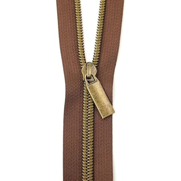 Sally Tomato - Brown/ Antique- Zipper  9 pulls - 3 Yards