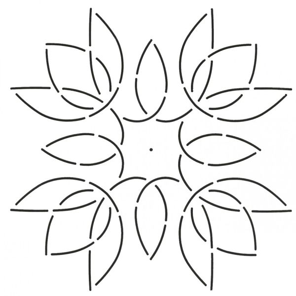 Quiltsjabloon border Tulip Medallion 8 " inch