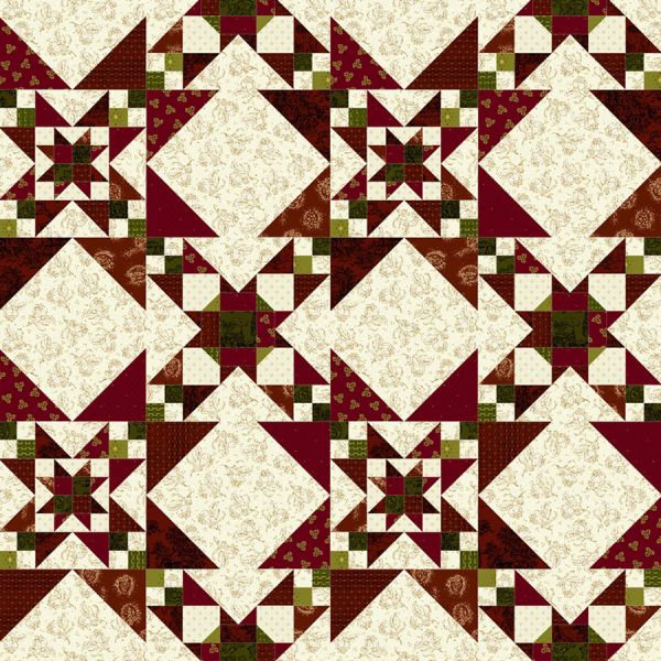 Kim Diehl Multi Star Patchwork - per 47 cm x110cm