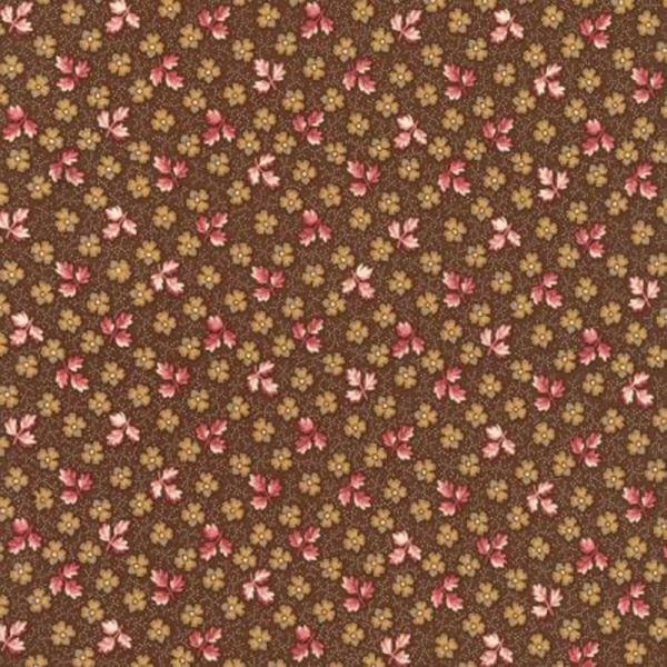 Sweet Charlotte Brown Small Flower Leaves Reproduction