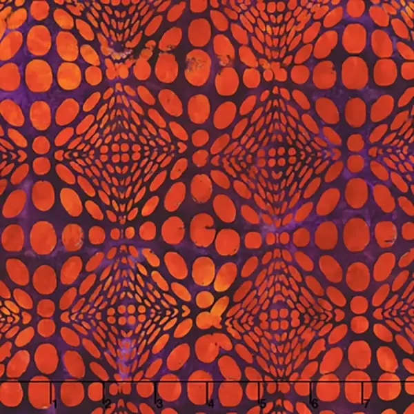 Bali  Batik Optical Illusion Multi Bright Red