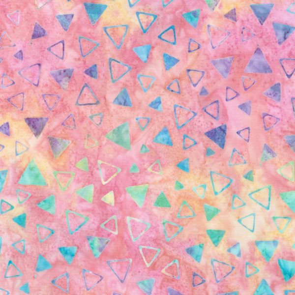 Bali  Batik To the Point Rainbow Triangles Pink