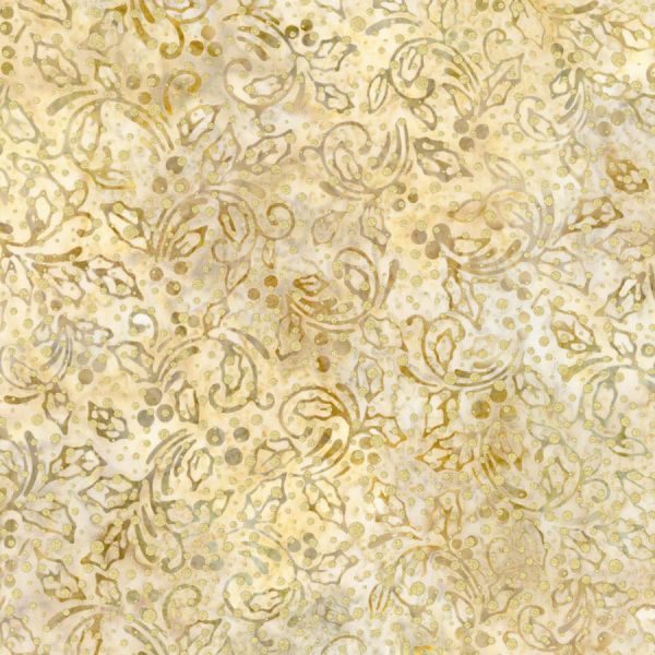 Holly Natural Christmas Metallic Batik