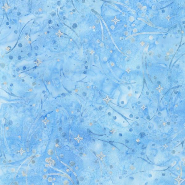 Winter Sparkle Batik - Mist Blue - with metallic