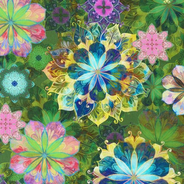 Venice Garden Multi Floral Green