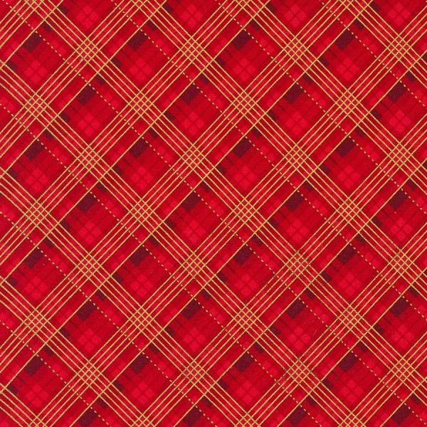 Plaid Red Christmas with metallic