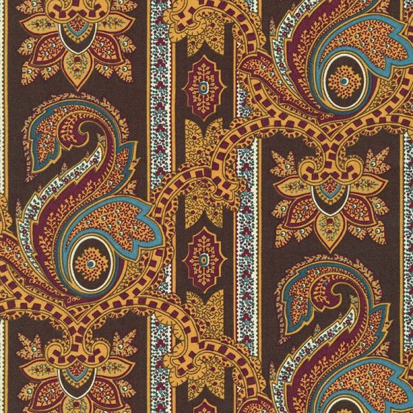 Brown Floral Scroll reproduction