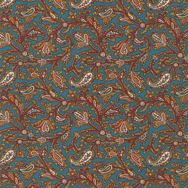 Teal Paisley Flower