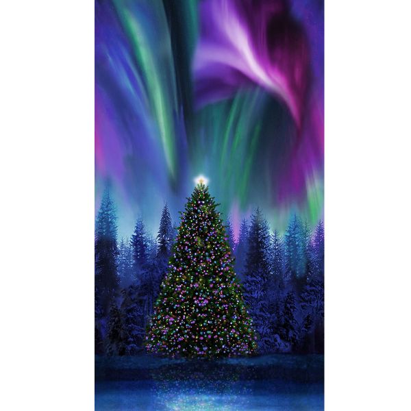 Multi X-Mas Tree Under Aurora Borealis Panel