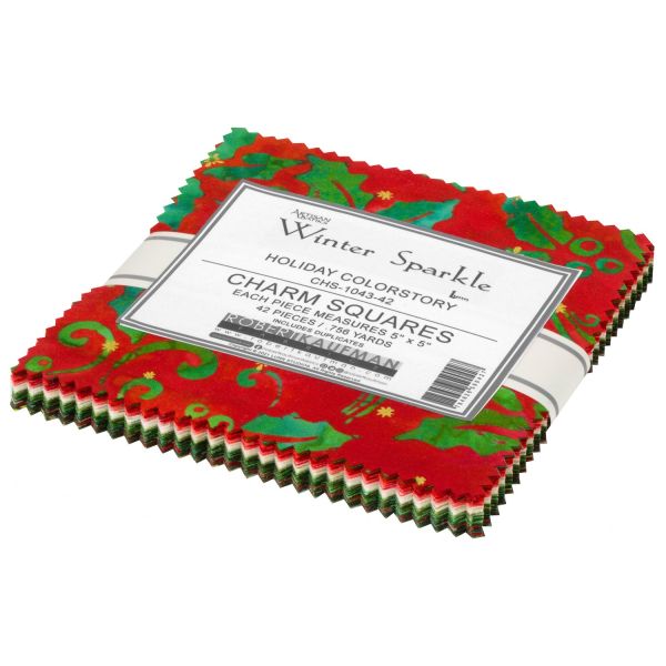 CharmPack 5" Batik Winter Sparkle Red