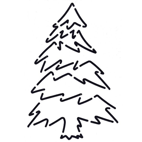 Quiltsjabloon single Pine Tree  3 1/4  x 5 " inch