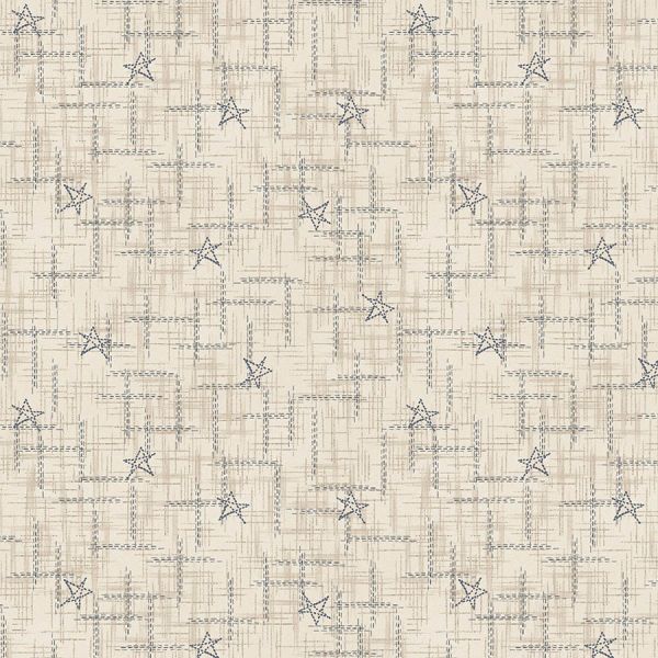 Flannel Cream  Stars Texture