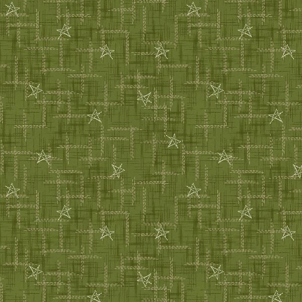 Flannel Green Stars Texture