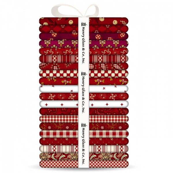 Kim Diehl  PrePack Fat Quarters Garnets & Gingham  -  Red and Cream  