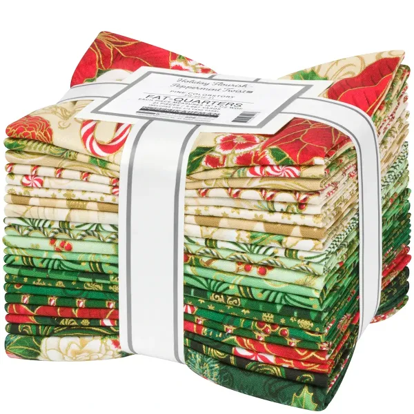 Peppermint Twist metallic PrePack 20 Fat Quarters plus panel