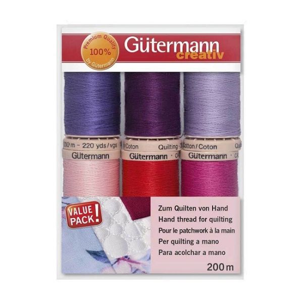 Gutermann HandQuilt Garen - Fuchia's and Roses