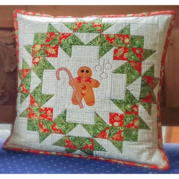 Quiltpakket - Kerstkussen Gingerbread Men
