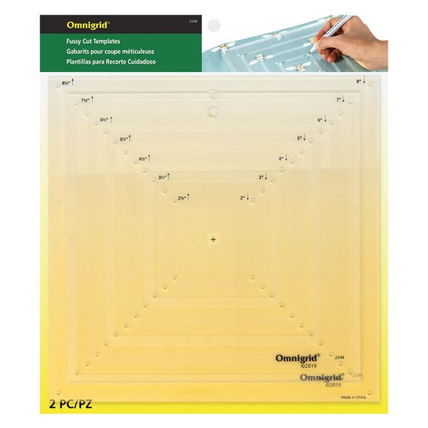 Omnigrid Fussy Cut Templates - Fussy Cut Quiltlinialen Set
