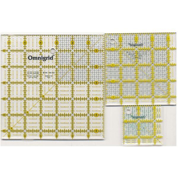 Omnigrid Value Pack rulers - linialen  -  3 stuks verschillende maten Squares