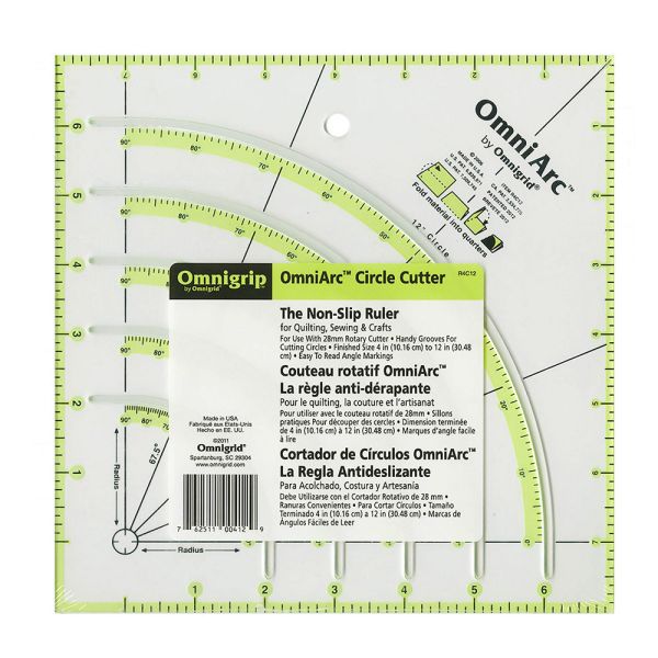 Omnigrip OmniArc Circle Cutter Ruler  tot 8in Circle -Cirkel liniaal