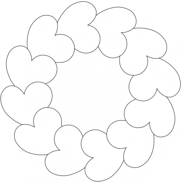 Quiltsjabloon Circle of Hearts  5" inch