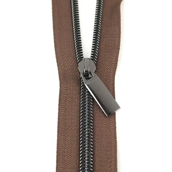 Sally Tomato - Brown / Gun metal - Zipper  9 pulls - 3 Yards
