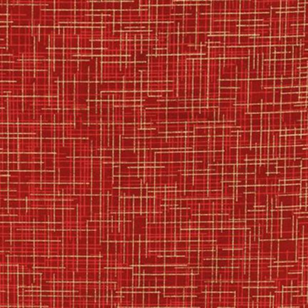 Red Crimson Quilters Linen - met metallic