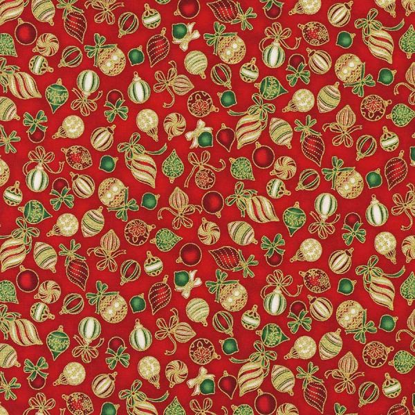 Ornaments Red Christmas Metallic