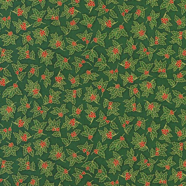 Holly Green Christmas Metallic