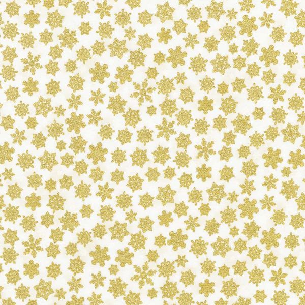 Snowflakes Ivory Christmas Metallic