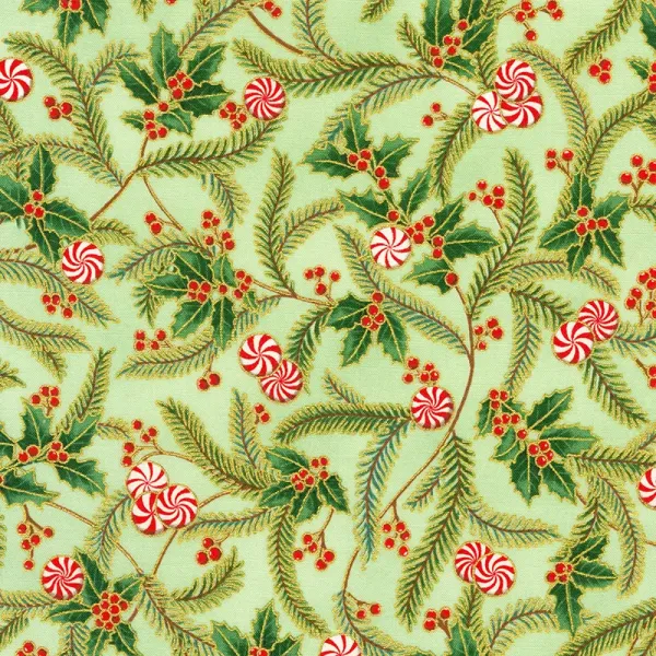Christmas Sprigs and Peppermint Sage  Metallic