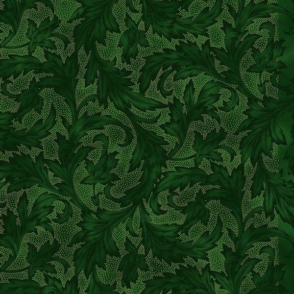 Holiday Wishes Damask  Hunter Green Gold