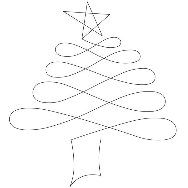 Quiltsjabloon Christmas Doodle Tree 5 " inch