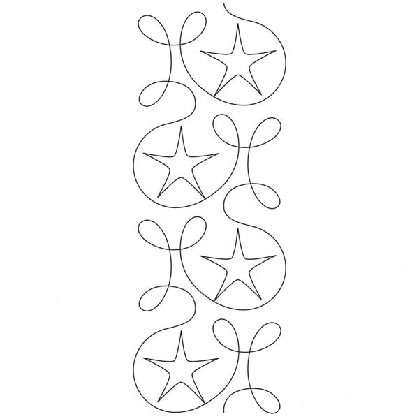Quiltsjabloon Ginger Star border  4 " inch