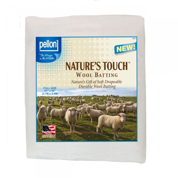 Pellon Natures Touch Wool Batting Full-Sized 81in x 96in-(2.1 mtr x 2.4 mtr)