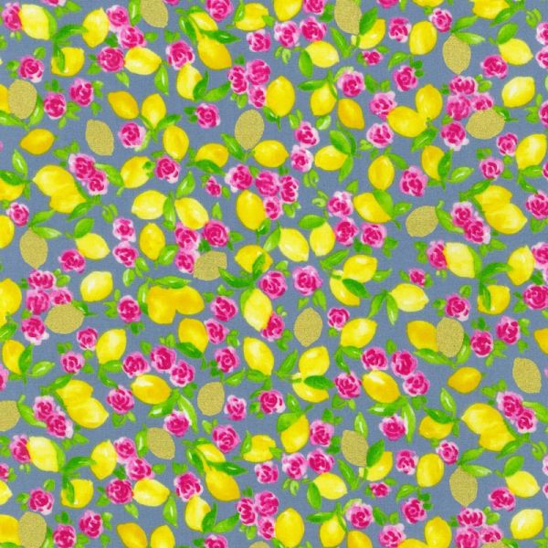 Roses and Lemonade Lemons Silver Grey