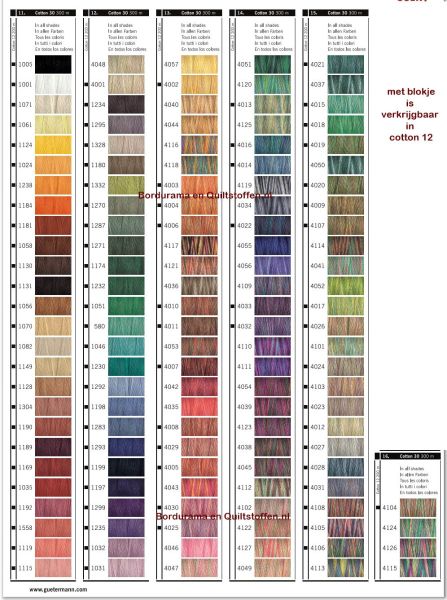 Gutermann cotton 30 effen en multicolor