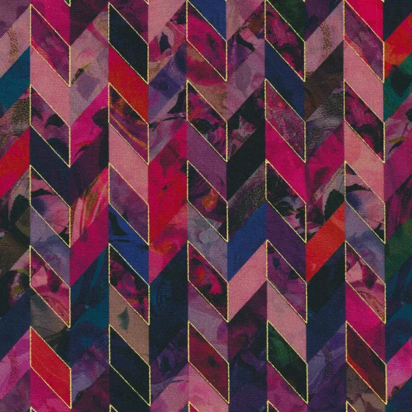 Chevron Wine with Metallic
