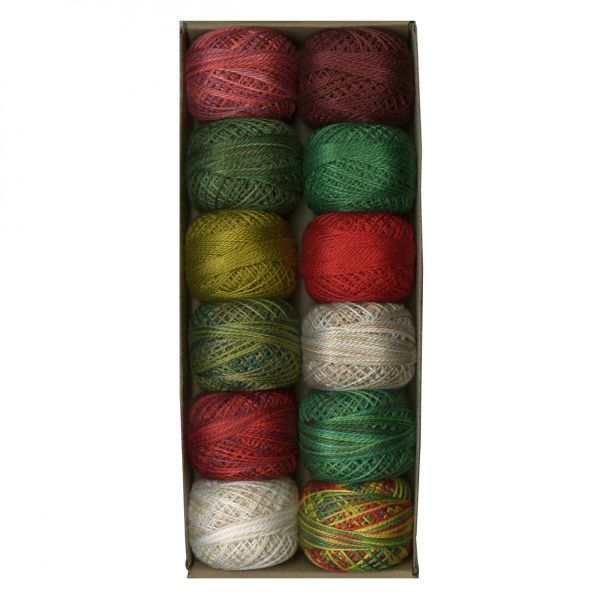 Valdani Perlé 8 Applique Cotton assortiment  'Christmas Time' - Hand Dyed